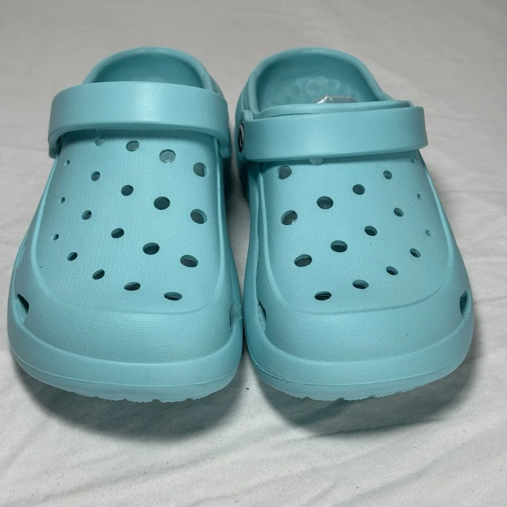 Kids Teal Clogs With‎ Charms Size US 2 EU 34 Slip On Sandals